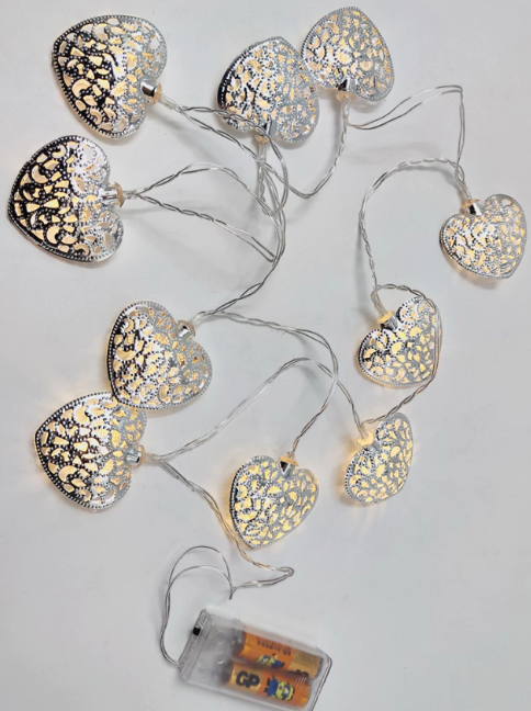 Guirnalda 10 Luces Corazones - 3 cuotas sin interés