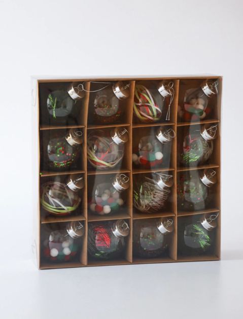 Set esferas navidad Transparentes con rellenos - 3 cuotas sin interés