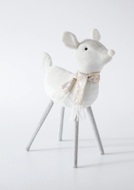 Adorno Navideño Reno Blanco - 3 cuotas sin interés