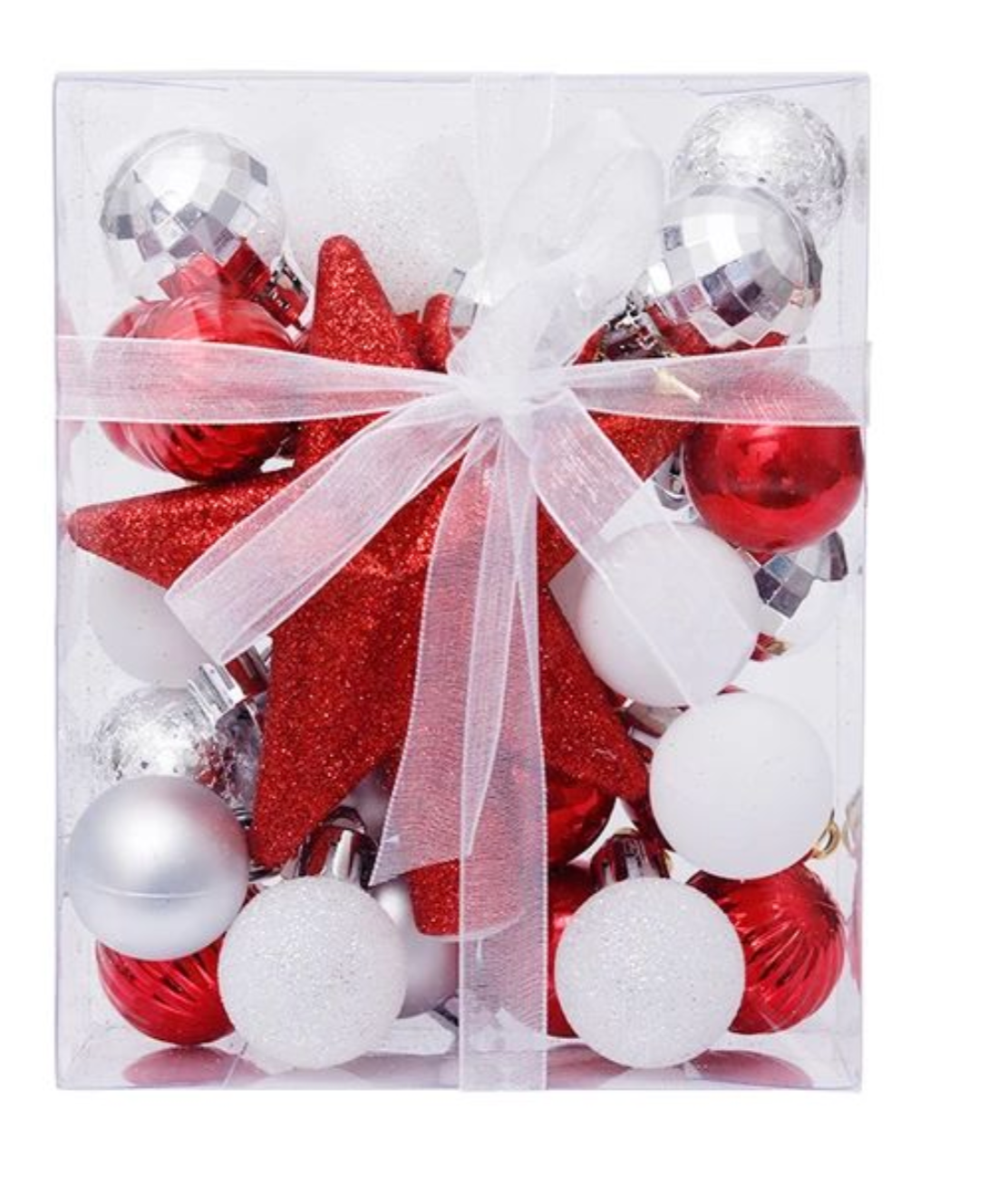 Set mini esferas x 30 Rojo y Plateado - 3 cuotas sin interes