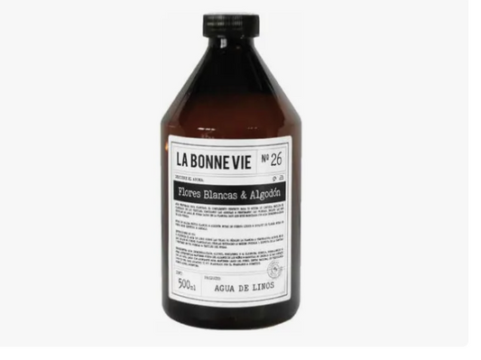 Repuesto de Agua de Lino La Bonne Vie 500 ML – Fragancia Premium para Ropa de Cama en 3 cuotas sin interés