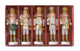 COLECCIÓN 2025 - Set de Adornos Colgantes Cascanueces x5 - 3 cuotas sin interés