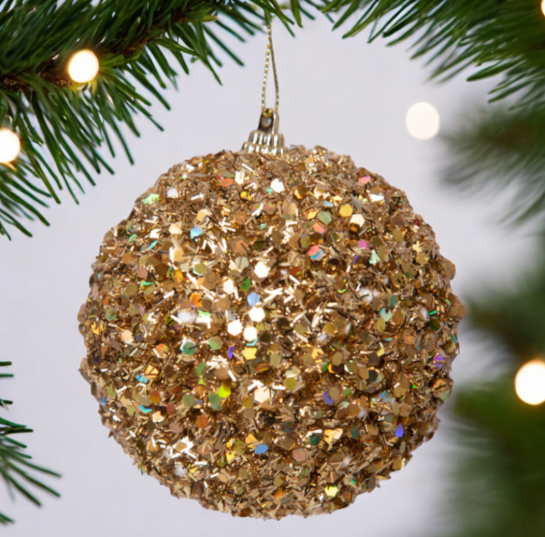 Set de esferas brillosas doradas x6u - 3 cuotas sin interés