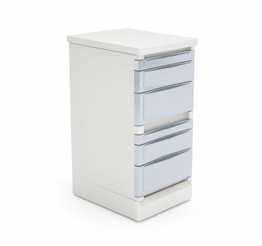 Sistema modular de guardado Carro 1910 con múltiples cajones, ideal para organización en oficinas