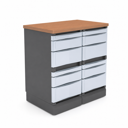Sistema modular de guardado Carro 1911 con cajones organizadores y diseño moderno, ideal para oficinas.