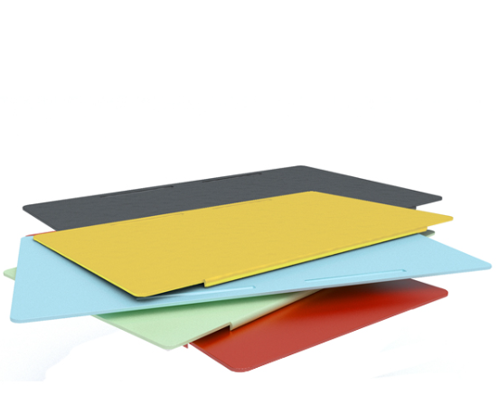 Fabricados con polímeros flexibles y con borde frontal curvado para una mejor adaptación al escritorio.
