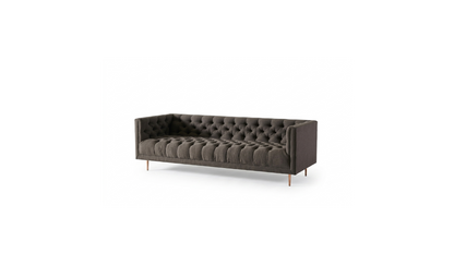 Sofá Bella Donna Capitoné 2 o 3 cuerpos sobre fondo blanco, estilo Chesterfield reinterpretado - Tienda de Banquitos