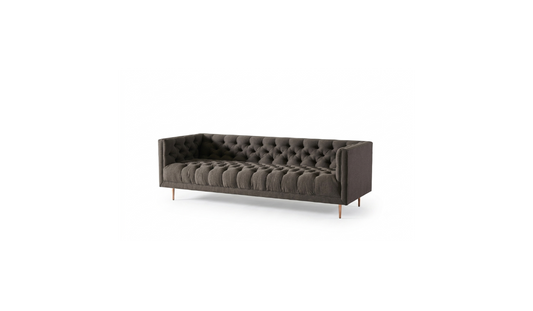 Sofá Bella Donna Capitoné 2 o 3 cuerpos sobre fondo blanco, estilo Chesterfield reinterpretado - Tienda de Banquitos