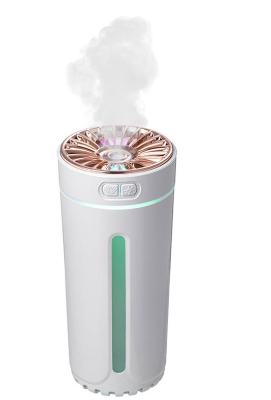 Humidificador blanco portátil 300 ml con 7 colores LED para aromaterapia