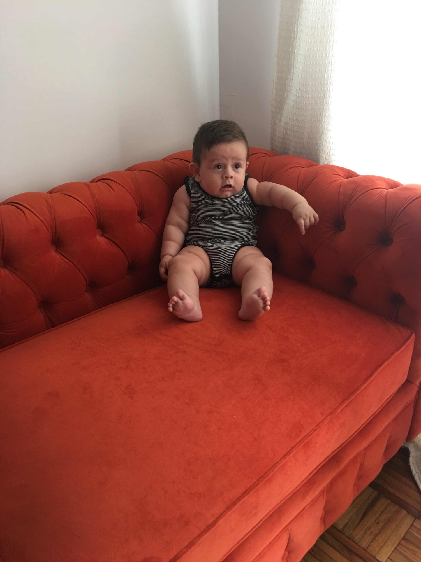 Esquinero Chesterfield Terracota Velvet