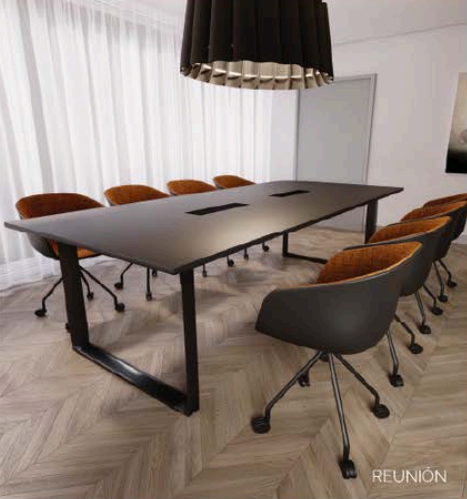 Mesa de oficina línea Zen con tapa amplia y estructura moderna, ideal para reuniones, uso gerencial o puestos operativos en espacios laborales.