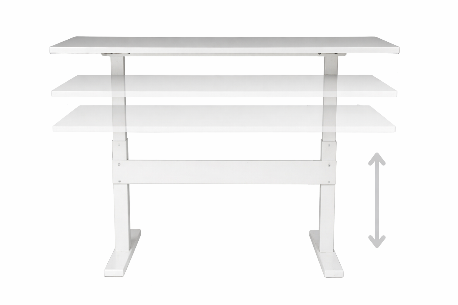 Mesa G1 manual regulable en altura con diseño moderno, ideal para oficinas y espacios laborales ergonómicos.