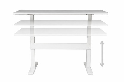 Mesa G1 manual regulable en altura con diseño moderno, ideal para oficinas y espacios laborales ergonómicos.