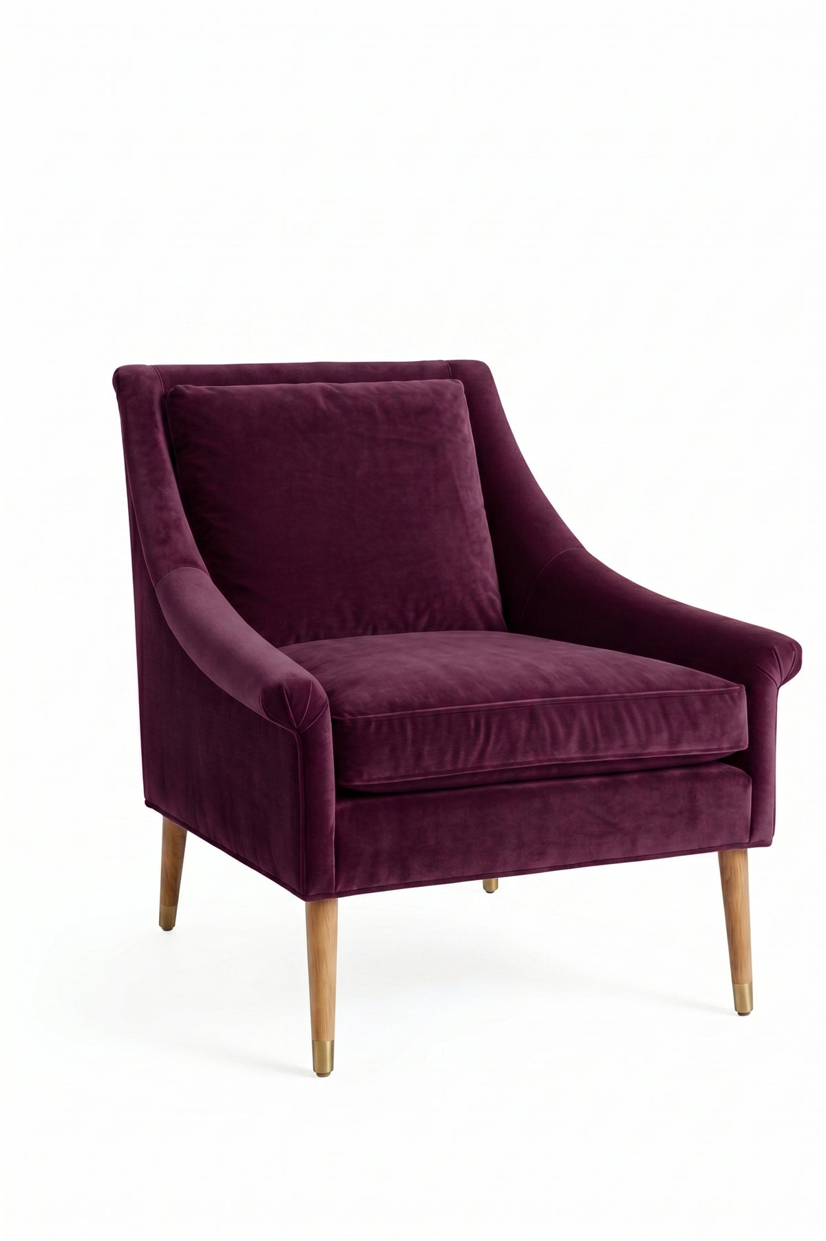 Sillón de un cuerpo Bélgica color Obispo en pana antimanchas importada, diseño simple y envolvente — perfecto para un espacio de lectura sereno. Hecho a medida por Tienda de Banquitos.