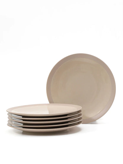 Plato playo de porcelana color beige de 23 cm
