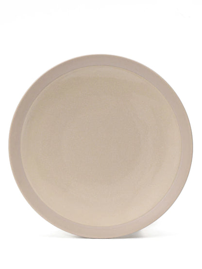 Plato playo de porcelana color beige de 23 cm