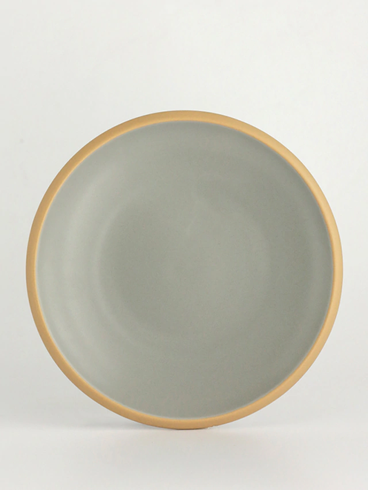 plato playo hampshire redondo color gris y beige de porcelana con descuento por el HOTSALE 