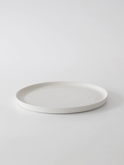 Plato postre blanco fushion de porcelana 