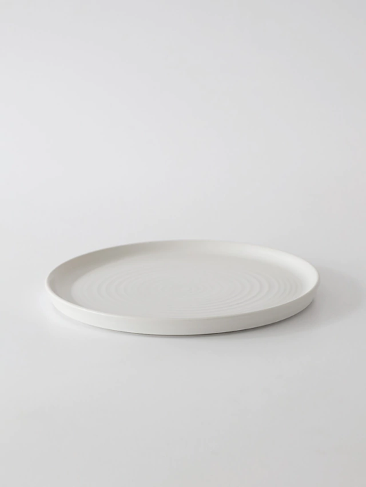 Plato postre blanco fushion de porcelana 