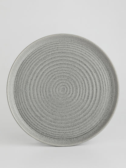 Plato postre redondo de porcelana color gris grey 