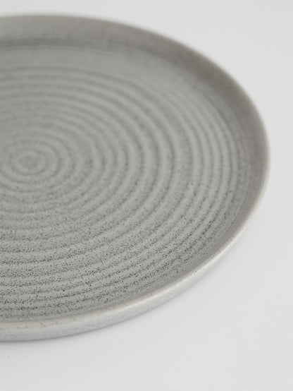 Plato postre redondo de porcelana color gris grey 
