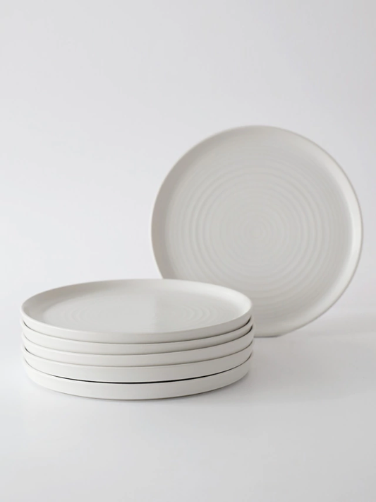 Plato postre blanco fushion de porcelana 