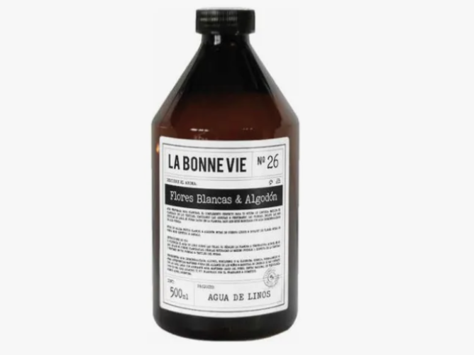 Repuesto agua de lino La Bonne Vie 500 ml para perfumar ropa de cama y textiles
