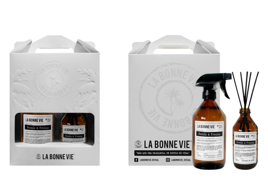 Set Vintage La Bonne Vie con aromatizador 500 ml difusor 250 ml y estuche elegante