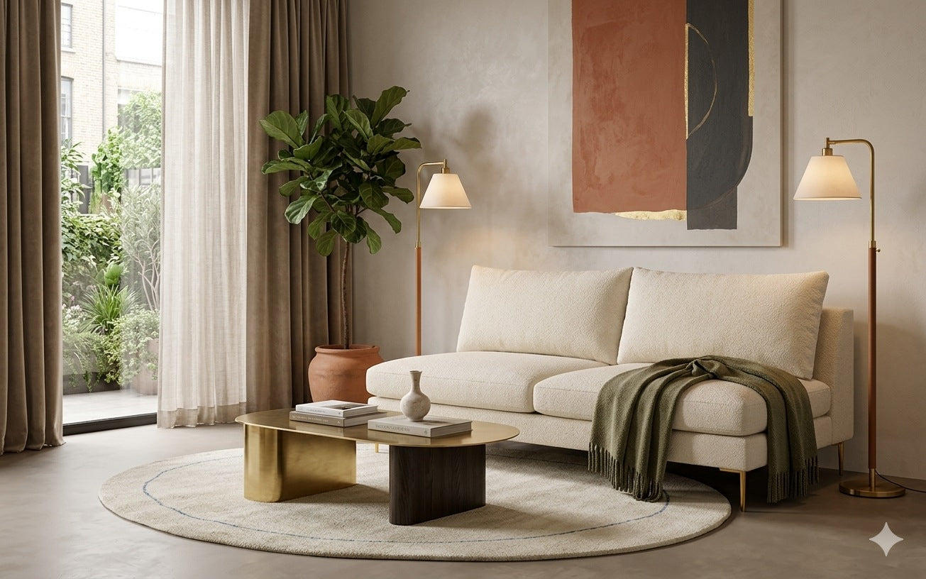 Sillón dos cuerpos moderno color crema