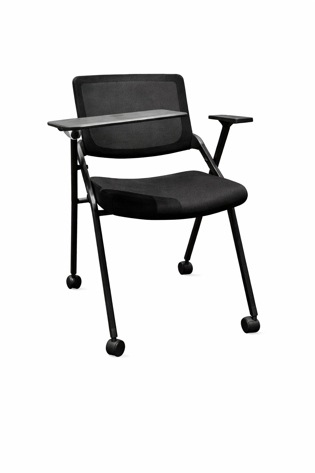 Silla Meet Archivos Activos con pupitre integrado, perfecta para capacitación, toma de notas y formación en aulas.