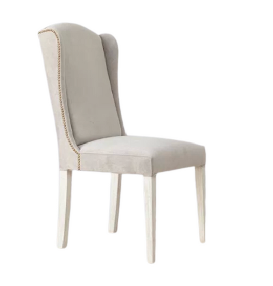 Silla Queen vista lateral tapizado premium y estructura de madera maciza para comedor | Tienda de Banquitos