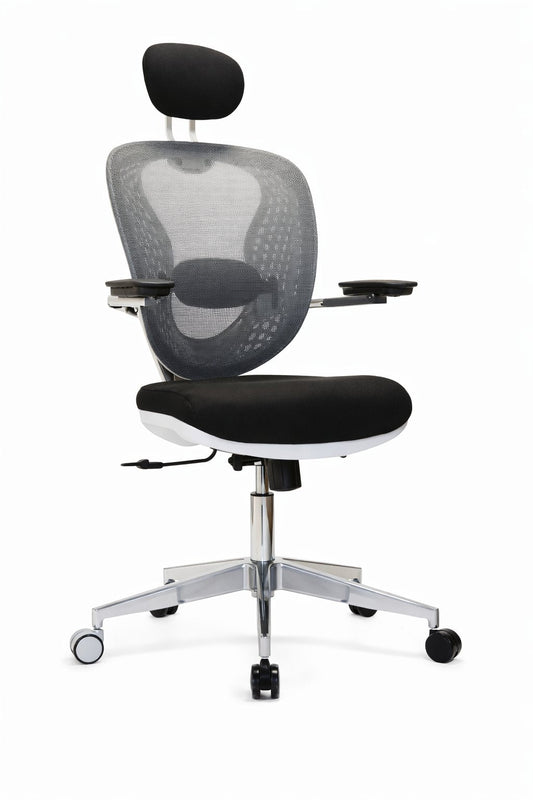 Silla gerencial VERTEBRA con respaldo anatómico de malla, apoyo lumbar y cervical – TDB Archivos Activos