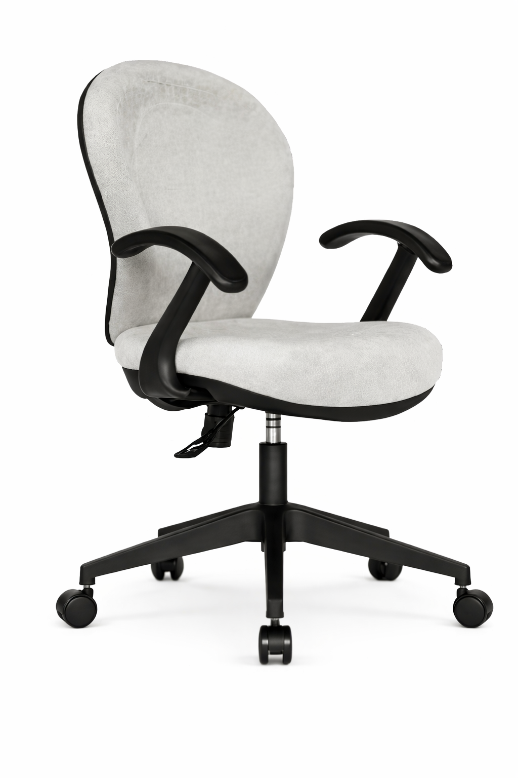 Silla operativa GALAXY tapizada con apoyabrazos y base con ruedas