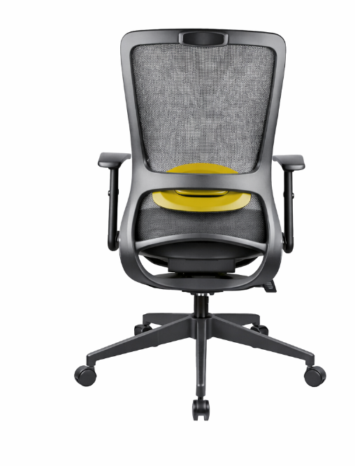 Silla operativa Jet con respaldo de malla y asiento tapizado, diseño ergonómico para oficina.