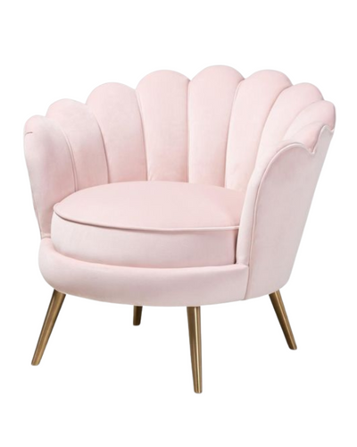 Sillón Florencia de un cuerpo, tapizado liso en color crudo claro, diseño de respaldo curvo y patas de madera natural torneadas, sobre fondo blanco