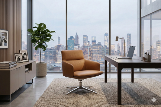 Soft Seating Charlie TDB en entorno corporativo, diseño sofisticado con base giratoria