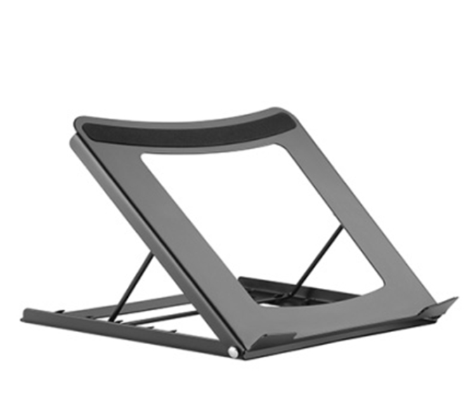 Soporte notebook con su fabricación resistente ideal para oficinas, trabajo remoto y videoconferencias. Posiciona tu notebook en el ángulo perfecto para mayor comodidad durante largas jornadas.