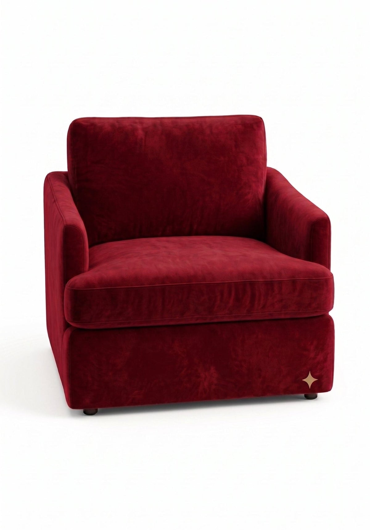 Sillón de un cuerpo Elton color Bordo en pana antimanchas importada, silueta simple y minimalista — la opción versátil para no tener que elegir un estilo definido. Hecho a medida por Tienda de Banquitos.