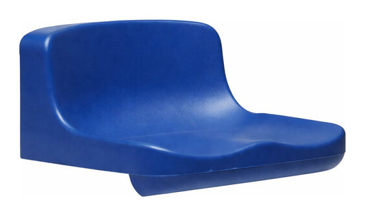 Butaca para estadios de Archivos Activos de termoplástico azul, con respaldo bajo y asiento anatómico
