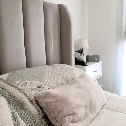 Cabecera beige canales arco dormitorio Argentina - Tienda de Banquitos