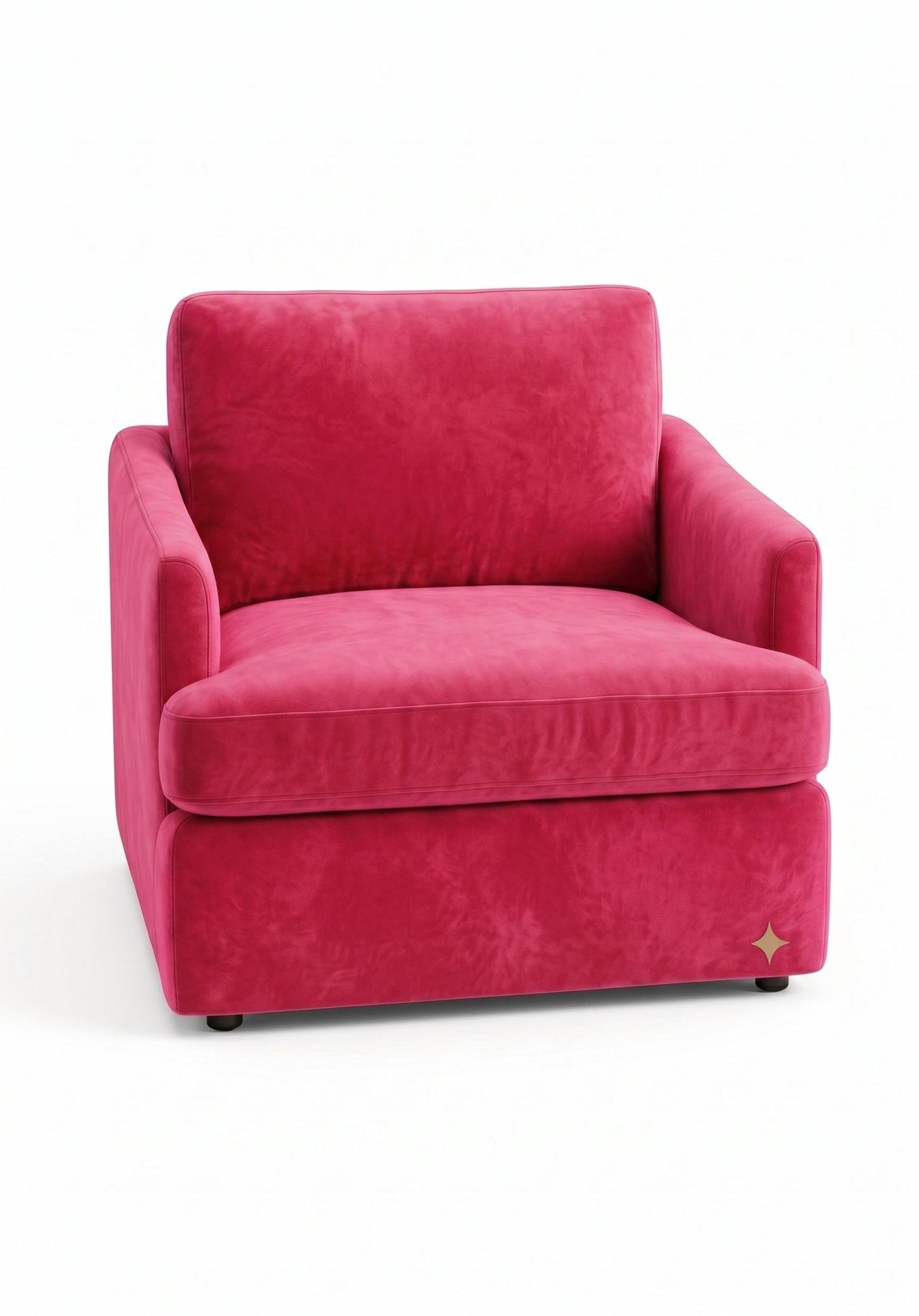 Sillón de un cuerpo Elton color Chicle en pana antimanchas importada, silueta simple y minimalista — la opción versátil para no tener que elegir un estilo definido. Hecho a medida por Tienda de Banquitos.