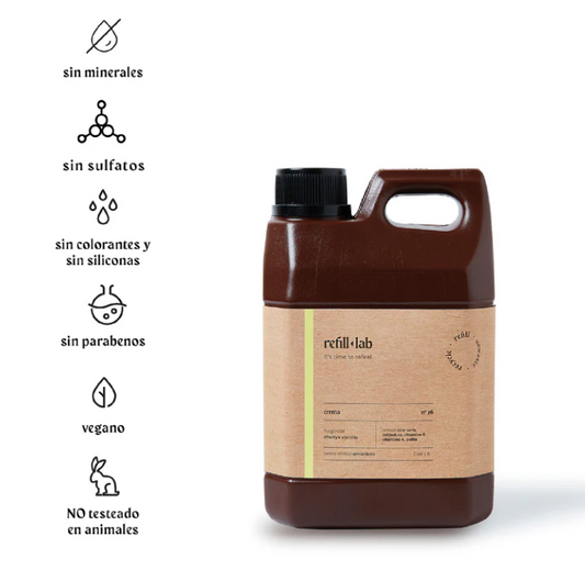 Crema corporal Refill Lab 1 litro - Aloe Vera, Caléndula y Palta, recargable en Palermo