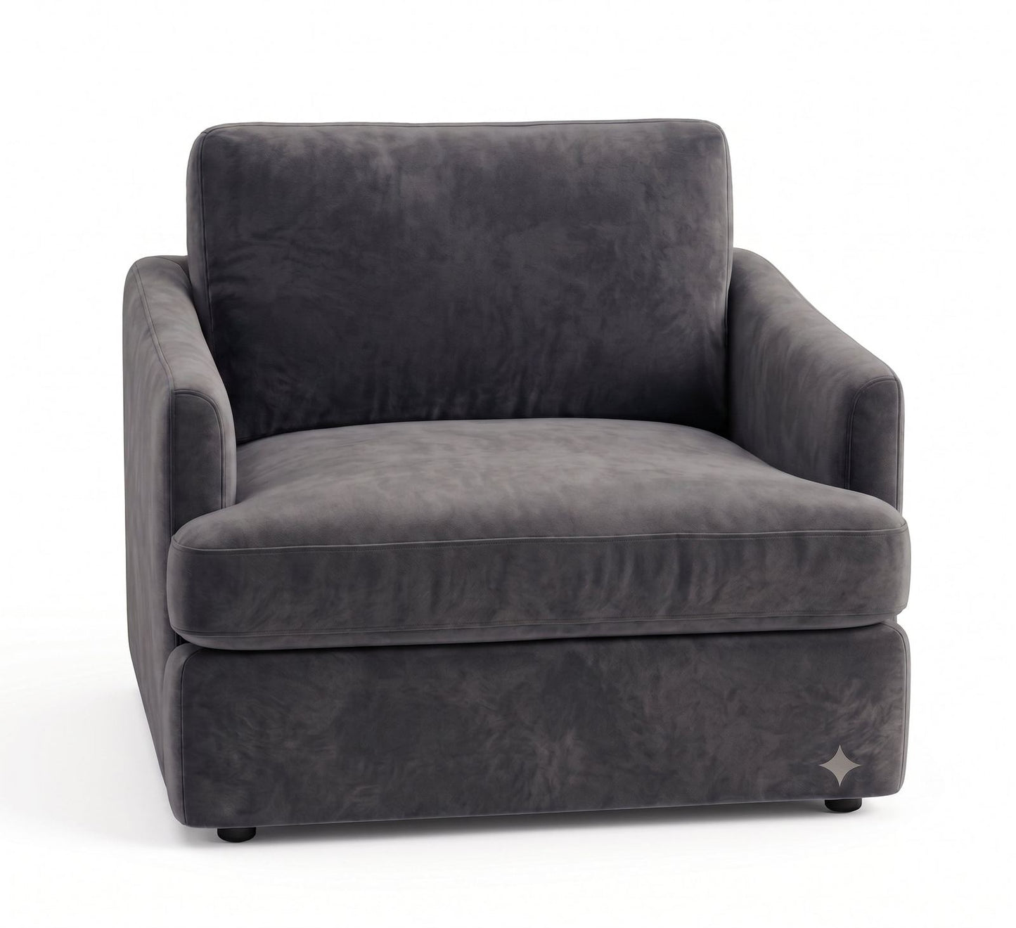 Sillón de un cuerpo Elton color Grafito en pana antimanchas importada, silueta simple y minimalista — para un living que combine con cualquier estilo sin complicarse. Hecho a medida por Tienda de Banquitos.