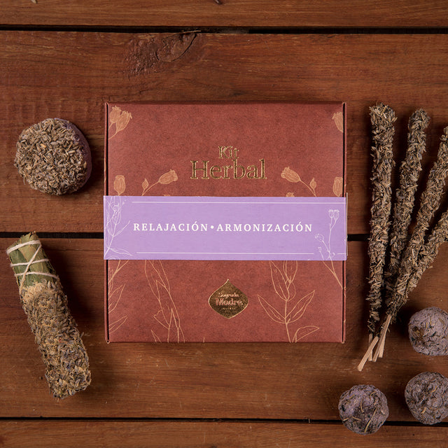 Kit herbal relajación y aromatización Sagrada Madre con sahumerios de lavanda artesanales