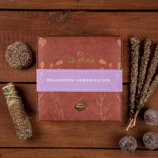 Kit herbal relajación y aromatización Sagrada Madre con sahumerios de lavanda artesanales