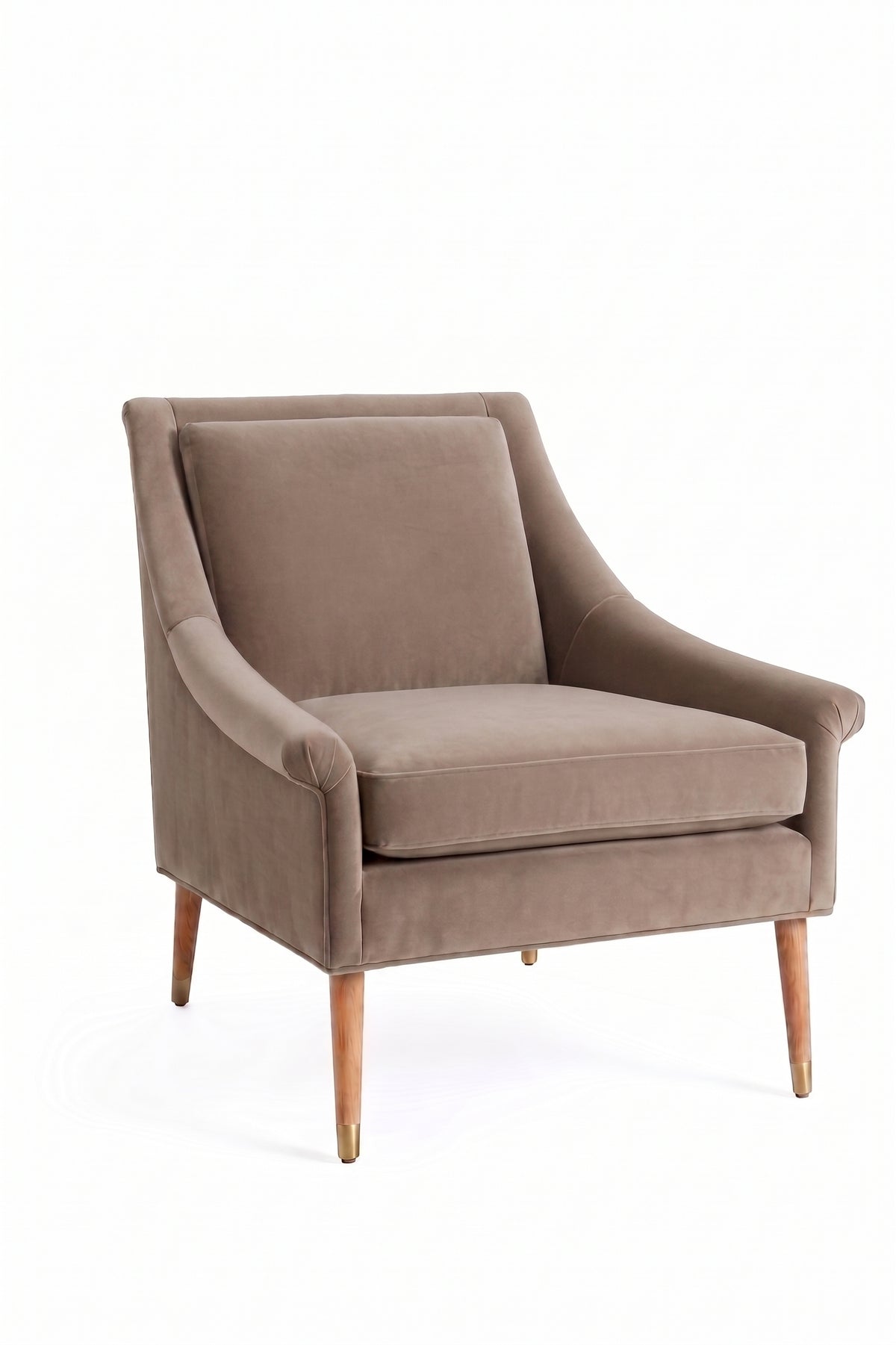 Sillón de un cuerpo Bélgica color Latte en pana antimanchas importada, diseño simple y envolvente — perfecto para un espacio de lectura sereno. Hecho a medida por Tienda de Banquitos.