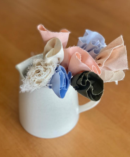 Linen Rustic Flower – Flores rústicas de lino decorativas vista frontal | Tienda de Banquitos