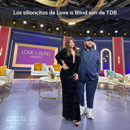 Los sillones de Love Is Blind Argentina son de Tienda de Banquitos: vista general del set de Netflix