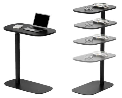 Mesa de arrime Beside de Archivos Activos negra con notebook, en varias alturas