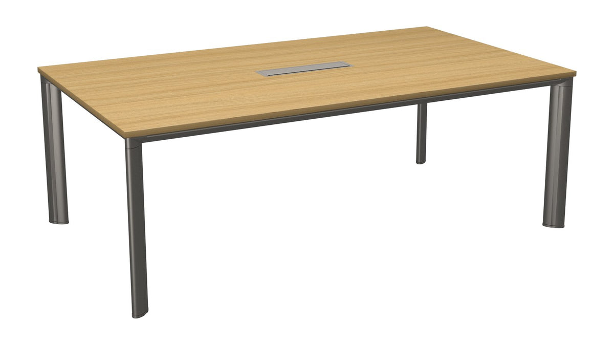 Mesa de reunión Equinox de Archivos Activos rectangular de melamina con pasacables